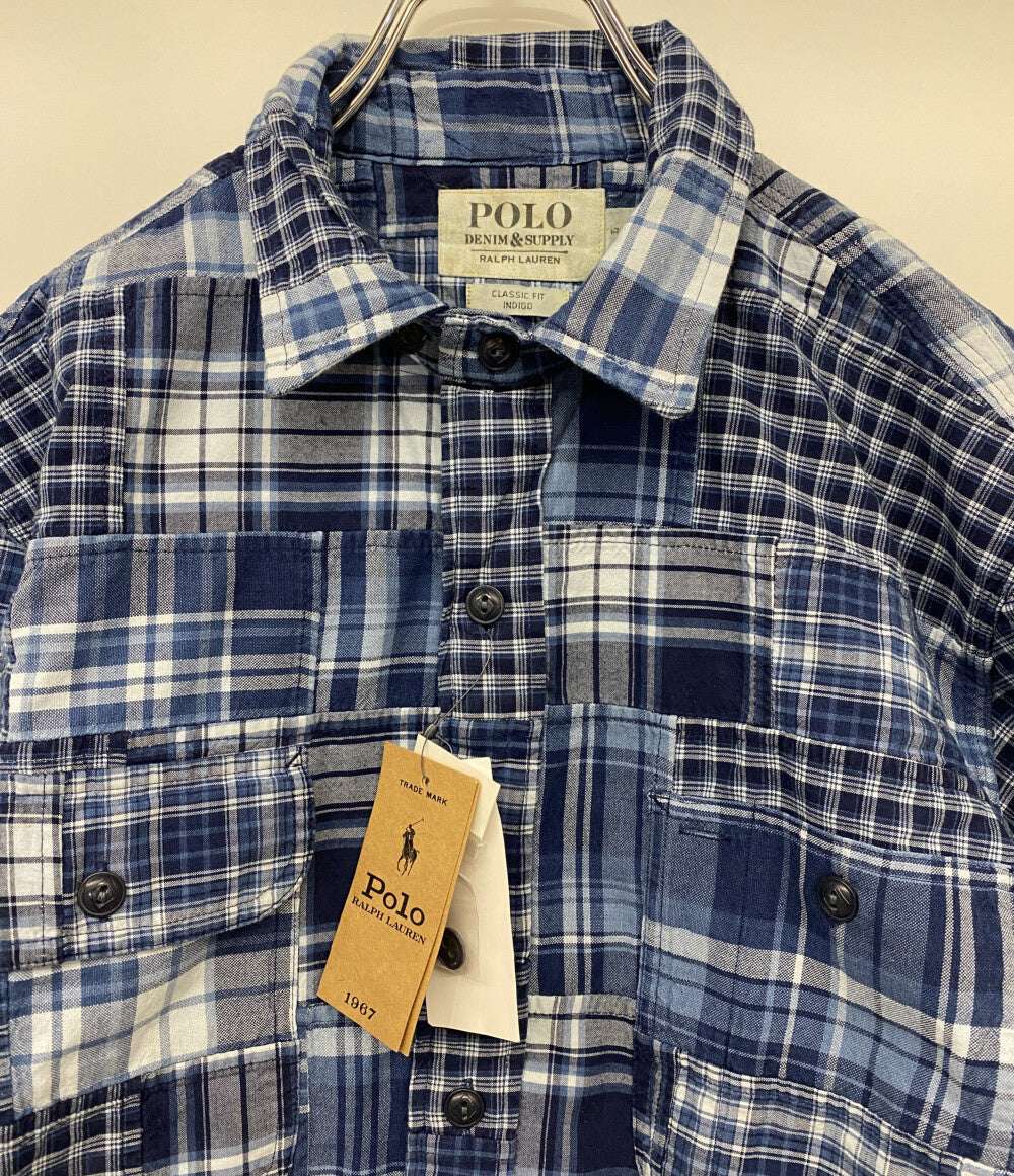 POLO RALPH LAUREN DENIM&SUPPLY DENIM&SUPPLY 長袖シャツ CLASSIC FIT OMBRE PATCHWORK INDIGO メンズ SIZE L ポロ・ラルフローレン