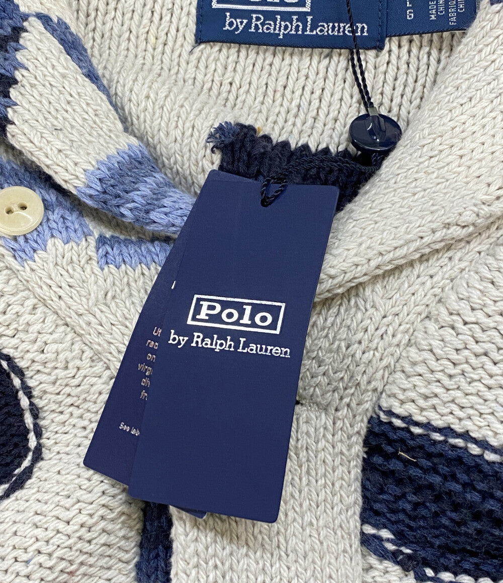 美品 POLO RALPH LAUREN カーディガン COTTON BLEND GRAPHIC CARDIGAN NAT メンズ SIZE L ポロ・ラルフローレン