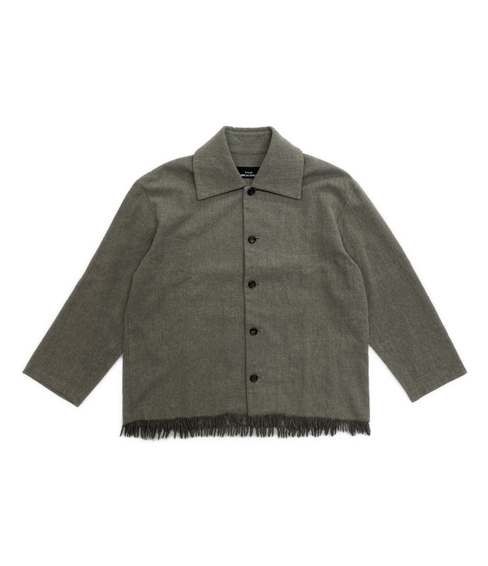 TRICOT COMME des GARCONS ウールジャケット グレー フリンジ TB-080280 レディース SIZE - トリココムデギャルソン