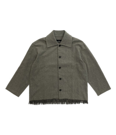 TRICOT COMME des GARCONS ウールジャケット グレー フリンジ TB-080280 レディース SIZE - トリココムデギャルソン