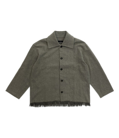 TRICOT COMME des GARCONS ウールジャケット グレー フリンジ TB-080280 レディース SIZE - トリココムデギャルソン