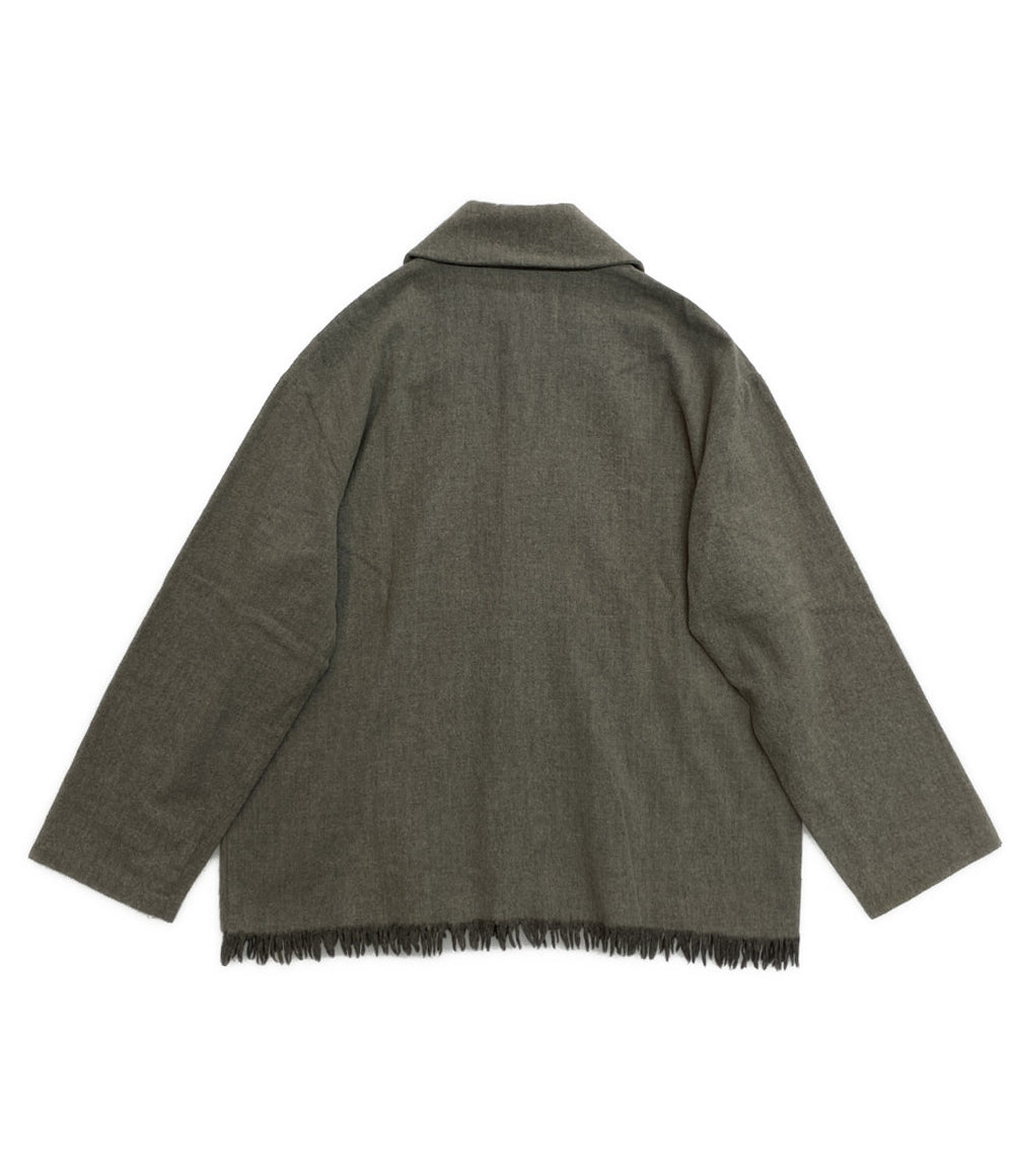 TRICOT COMME des GARCONS ウールジャケット グレー フリンジ TB-080280 レディース SIZE - トリココムデギャルソン