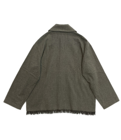 TRICOT COMME des GARCONS ウールジャケット グレー フリンジ TB-080280 レディース SIZE - トリココムデギャルソン