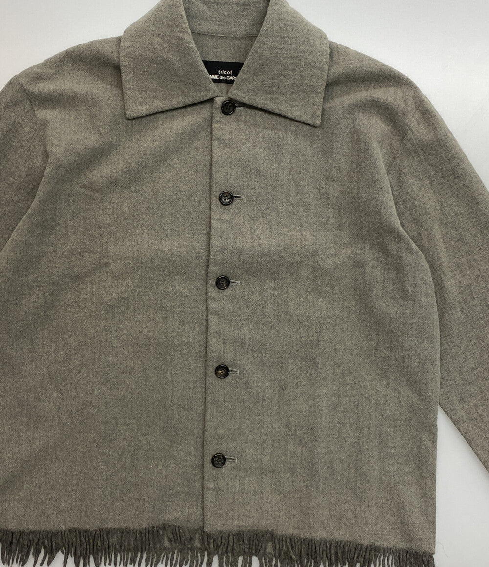 TRICOT COMME des GARCONS ウールジャケット グレー フリンジ TB-080280 レディース SIZE - トリココムデギャルソン