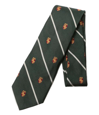 美品 POLO RALPH LAUREN ネクタイ ストライプド シルク レップ クラブ ダークグリーン メンズ ポロ・ラルフローレン