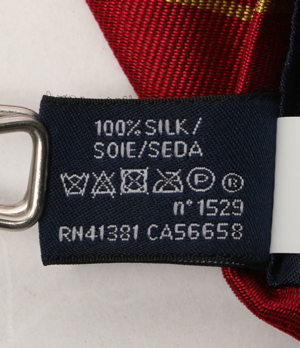 美品 POLO RALPH LAUREN ネクタイ ストライプド シルク レップ クラブ レッド メンズ ポロ・ラルフローレン