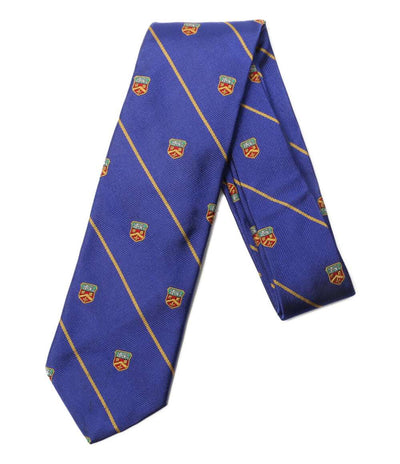美品 POLO RALPH LAUREN ネクタイ ストライプド シルク レップ クラブ ブルー メンズ ポロ・ラルフローレン