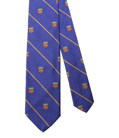 美品 POLO RALPH LAUREN ネクタイ ストライプド シルク レップ クラブ ブルー メンズ ポロ・ラルフローレン