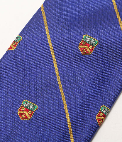 美品 POLO RALPH LAUREN ネクタイ ストライプド シルク レップ クラブ ブルー メンズ ポロ・ラルフローレン