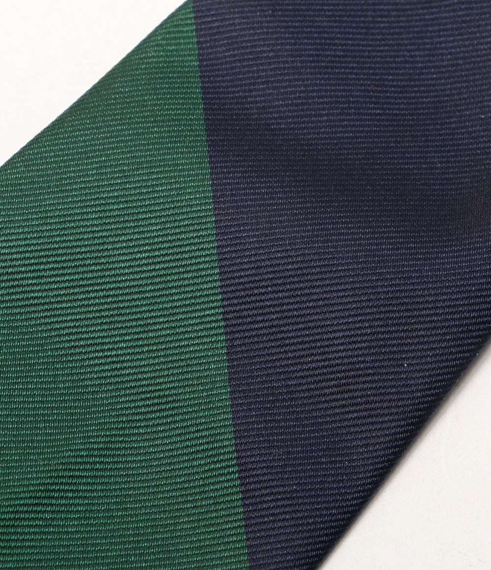 美品 POLO RALPH LAUREN ネクタイ ストライプド シルク ネイビー×グリーン メンズ ポロ・ラルフローレン