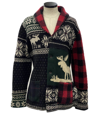 POLO RALPH LAUREN カーディガン PATCHWORK WOOL CARDIGAN BELTED メンズ SIZE L ポロ・ラルフローレン