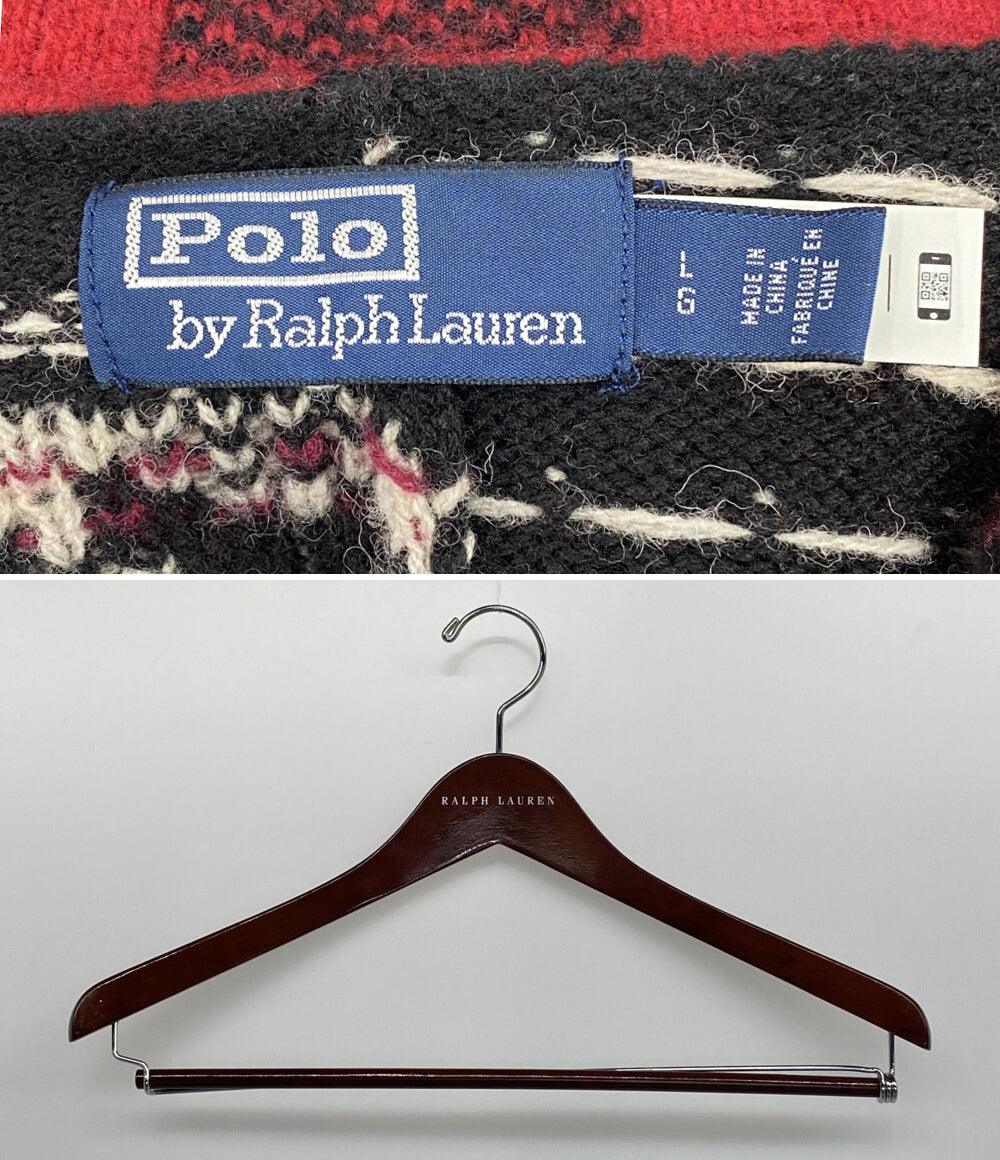 POLO RALPH LAUREN カーディガン PATCHWORK WOOL CARDIGAN BELTED メンズ SIZE L ポロ・ラルフローレン