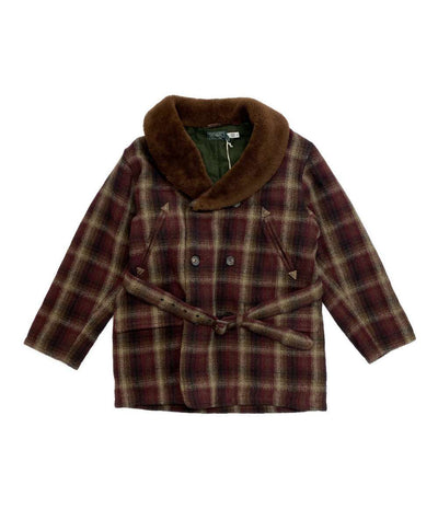 美品 POLO COUNTRY ポロカントリ― ピーコート シアリングカラー チェック ランチ ボア 2024 メンズ SIZE L