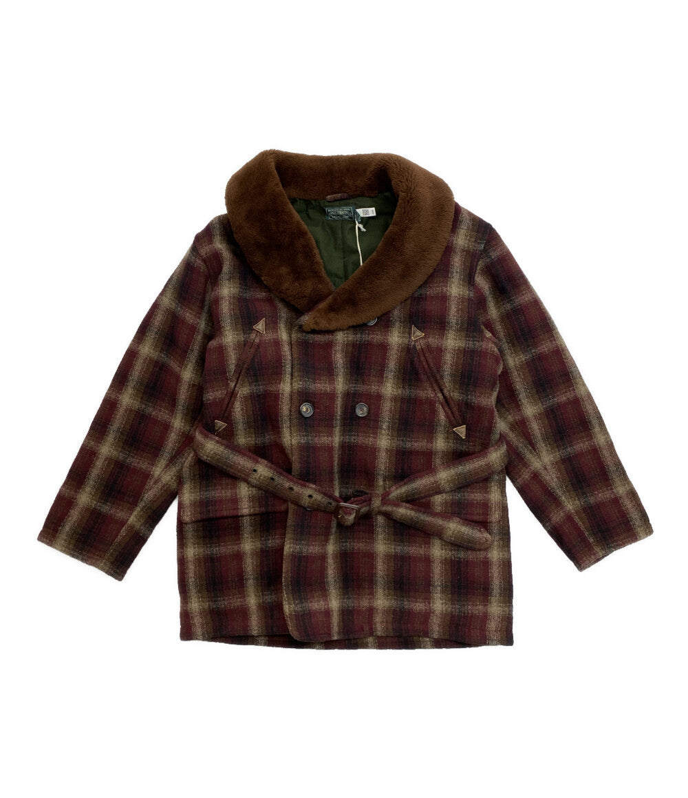 美品 POLO COUNTRY ポロカントリ― ピーコート シアリングカラー チェック ランチ ボア 2024 メンズ SIZE L