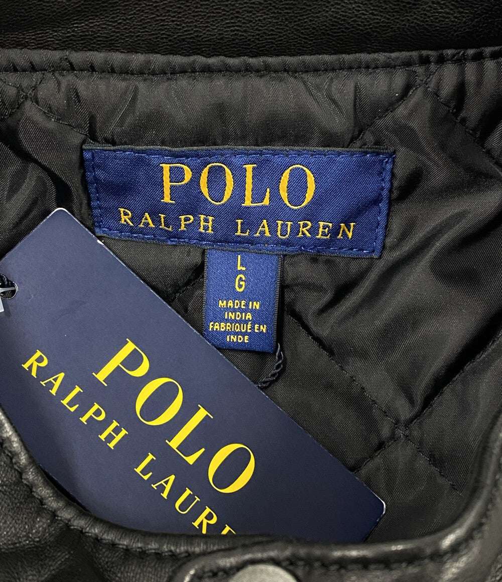 POLO RALPH LAUREN シングルライダースジャケット 羊革 メンズ SIZE L