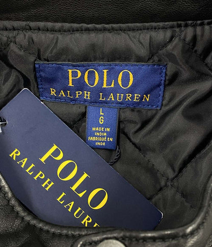 POLO RALPH LAUREN シングルライダースジャケット 羊革 メンズ SIZE L ポロ・ラルフローレン