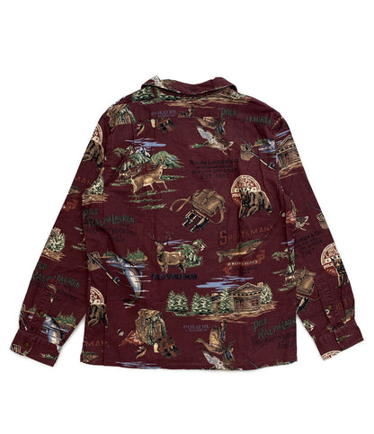 美品 POLO RALPH LAUREN 長袖シャツ POLO SPORTSMAN キャンプシャツ バーガン メンズ SIZE L ポロ・ラルフローレン