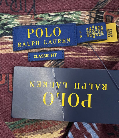 美品 POLO RALPH LAUREN 長袖シャツ POLO SPORTSMAN キャンプシャツ バーガン メンズ SIZE L ポロ・ラルフローレン