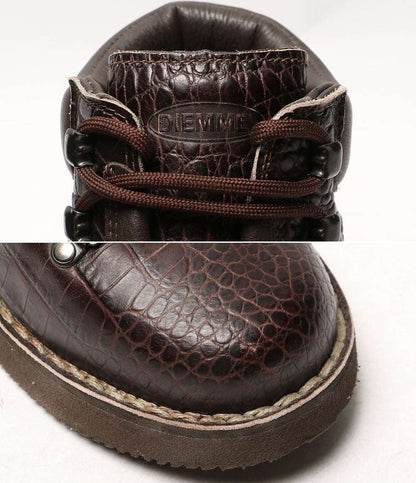 美品 DIEMME ブーツ マウンテン 型押しレザー ブラウン vibram イタリア製 メンズ SIZE 41 ディエッメ