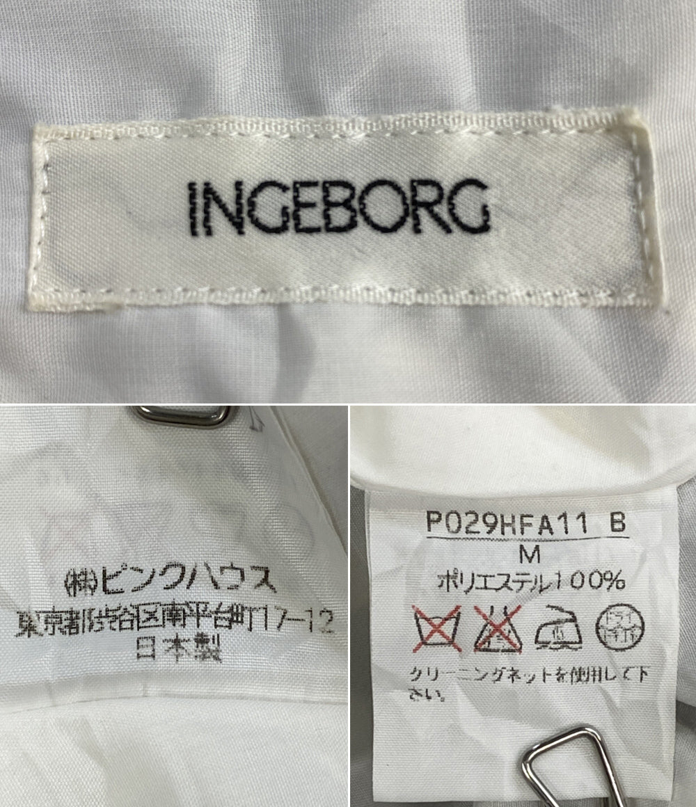 INGEBORG 半袖ワンピース ブラウン ドット柄 花柄 レディース SIZE M インゲボルグ
