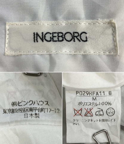 INGEBORG 半袖ワンピース ブラウン ドット柄 花柄 レディース SIZE M インゲボルグ