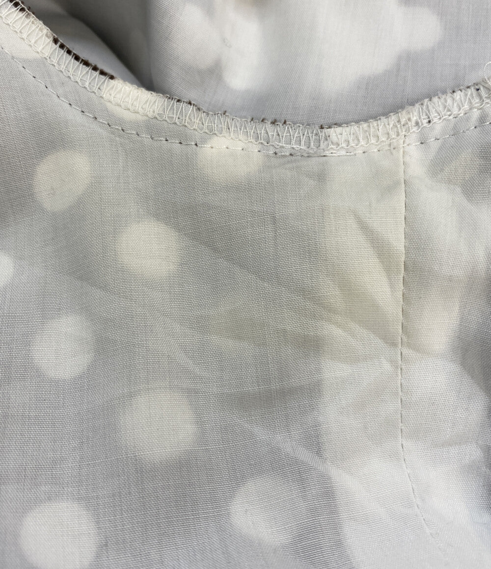 INGEBORG 半袖ワンピース ブラウン ドット柄 花柄 レディース SIZE M インゲボルグ