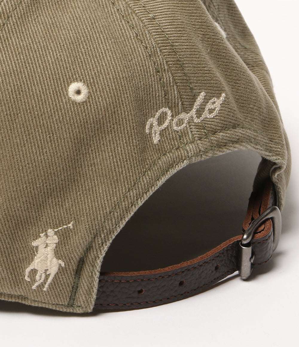美品 POLO RALPH LAUREN ウォッシュド ツイル ボール キャップ オリーブ メンズ SIZE O/S ポロ・ラルフローレン