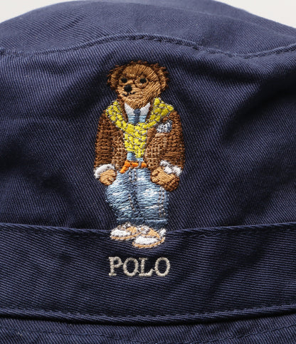 美品 POLO RALPH LAUREN POLO ベア ツイル バケット ハット NAVY メンズ SIZE L/XL ポロ・ラルフローレン