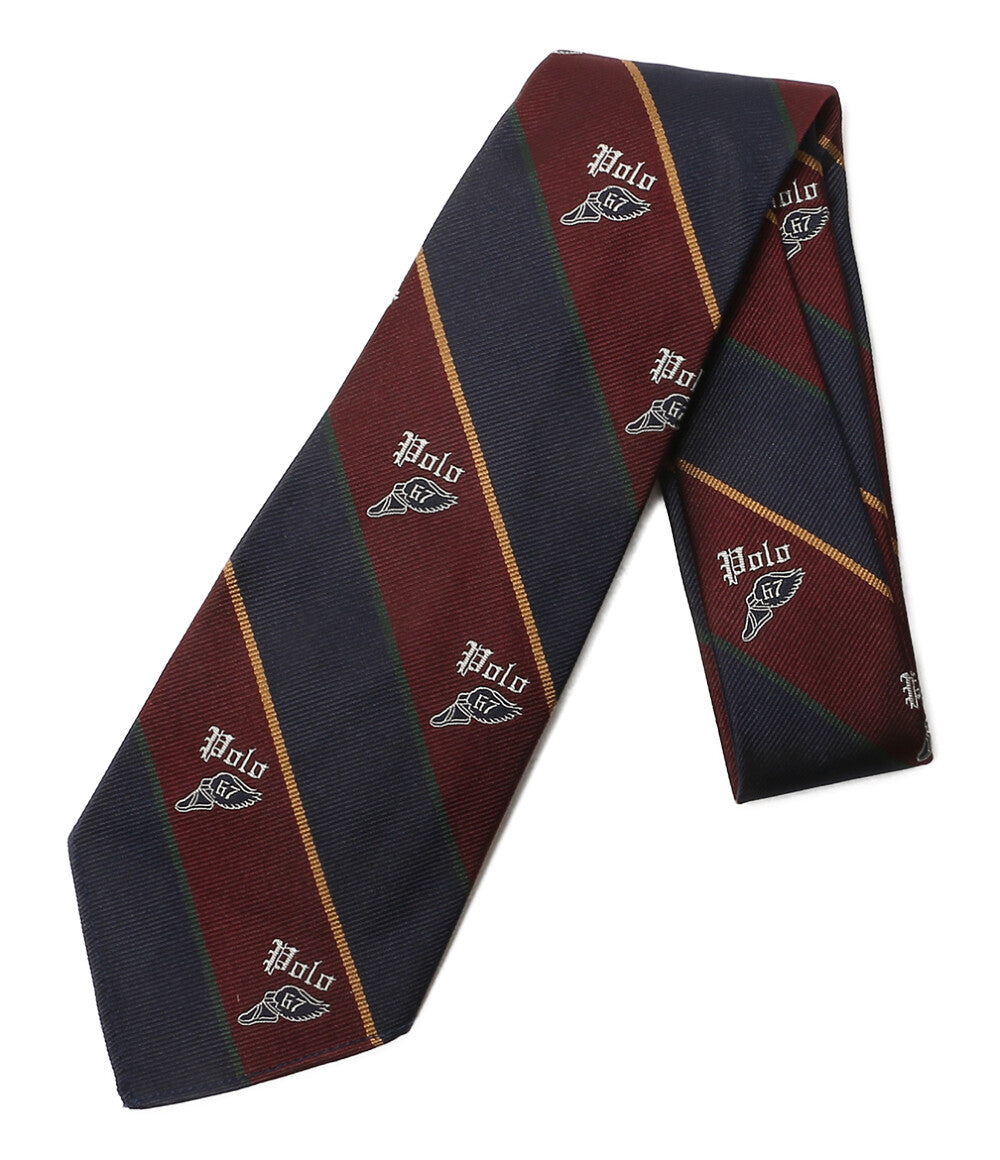 美品 POLO RALPH LAUREN ネクタイ ヴィンテージインスパイアード ストライプド POLOロゴ メンズ ポロ・ラルフローレン