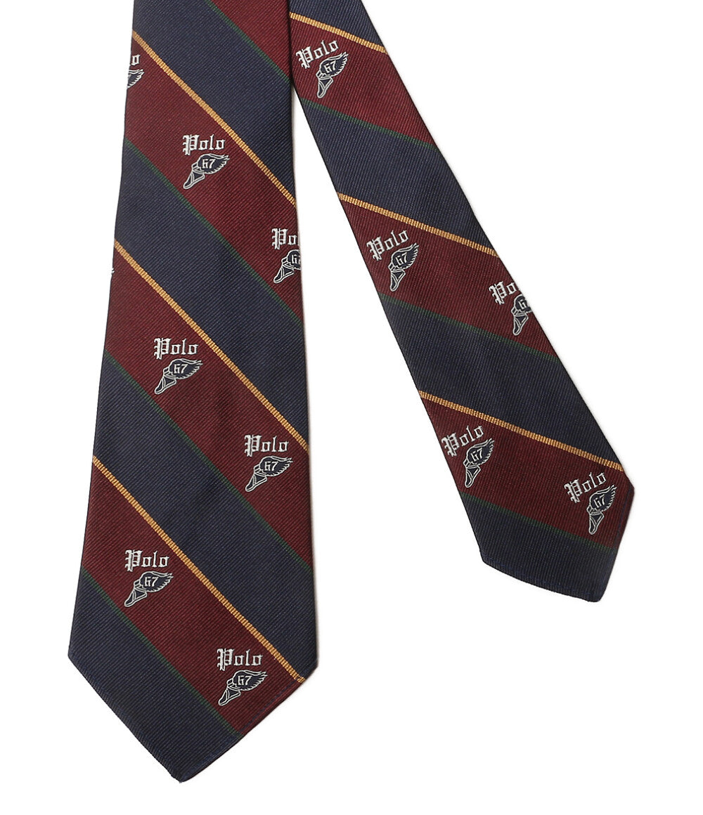 美品 POLO RALPH LAUREN ネクタイ ヴィンテージインスパイアード ストライプド POLOロゴ メンズ ポロ・ラルフローレン