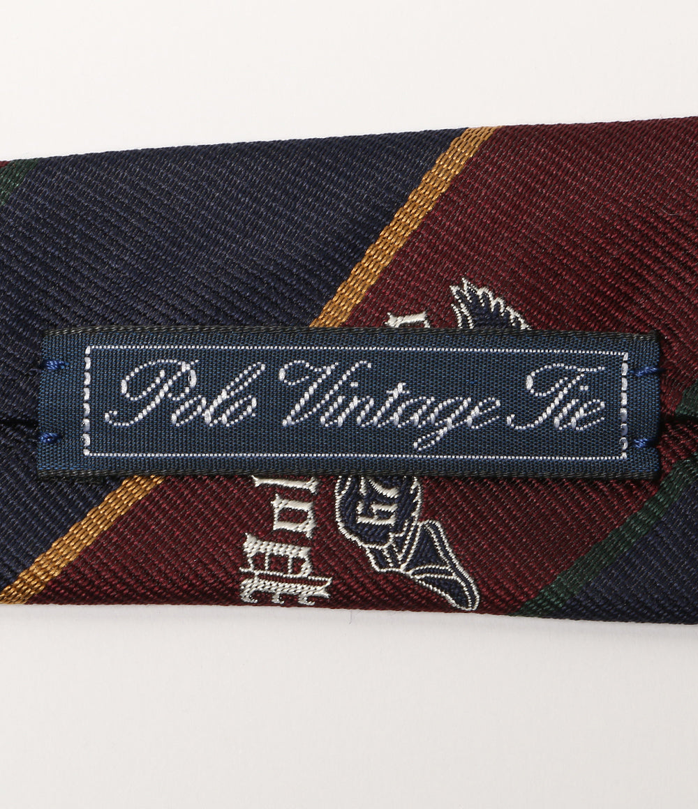 美品 POLO RALPH LAUREN ネクタイ ヴィンテージインスパイアード ストライプド POLOロゴ メンズ ポロ・ラルフローレン