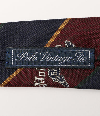 美品 POLO RALPH LAUREN ネクタイ ヴィンテージインスパイアード ストライプド POLOロゴ メンズ ポロ・ラルフローレン