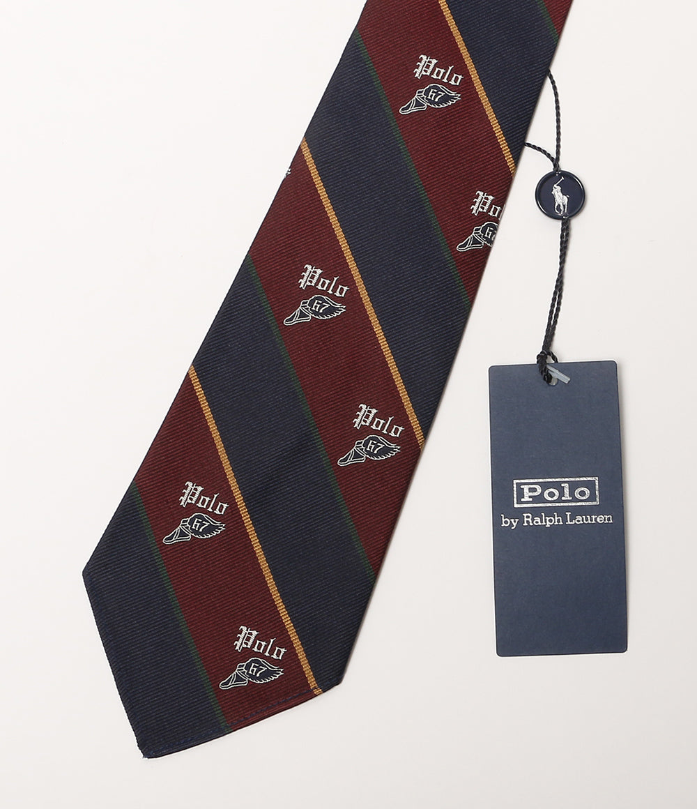 美品 POLO RALPH LAUREN ネクタイ ヴィンテージインスパイアード ストライプド POLOロゴ メンズ ポロ・ラルフローレン