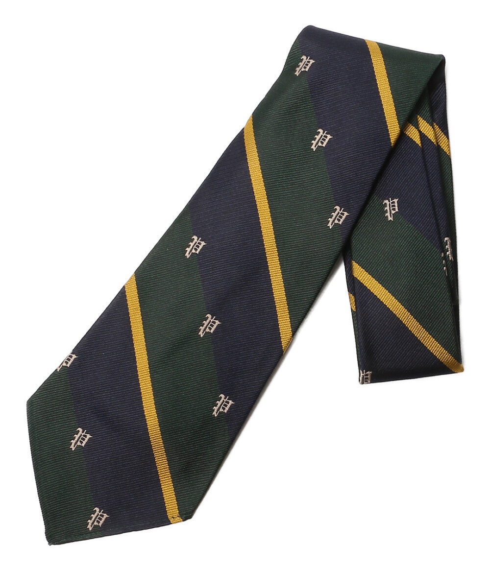 美品 POLO RALPH LAUREN ネクタイ ヴィンテージインスパイアード ストライプド Pロゴ メンズ ポロ・ラルフローレン