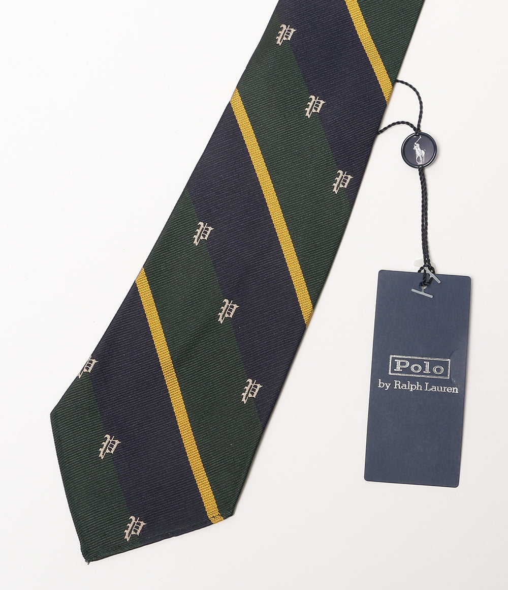 美品 POLO RALPH LAUREN ネクタイ ヴィンテージインスパイアード ストライプド Pロゴ メンズ ポロ・ラルフローレン