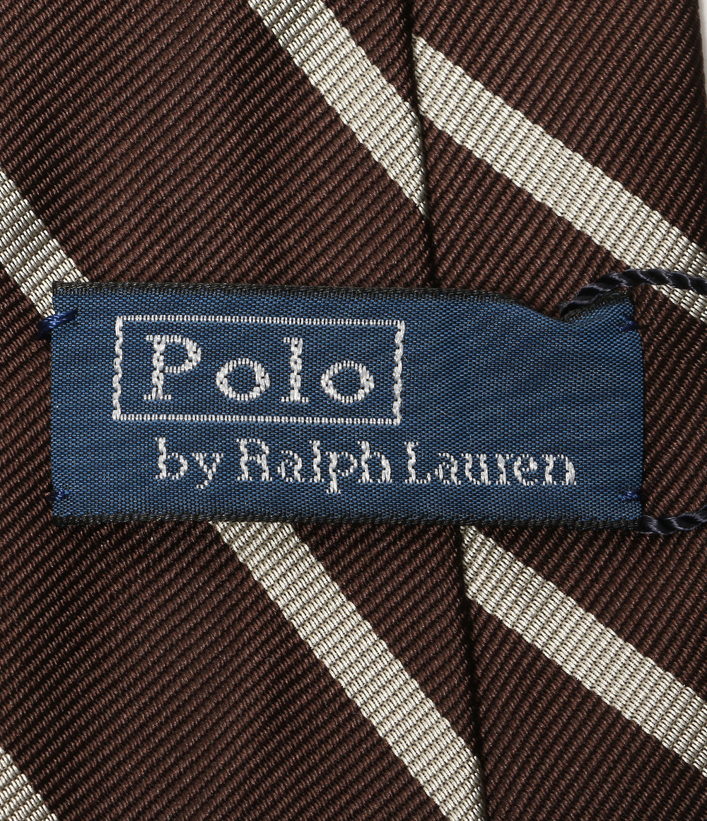美品 POLO RALPH LAUREN ネクタイ ヴィンテージインスパイアード ストライプ ブラウン メンズ ポロ・ラルフローレン