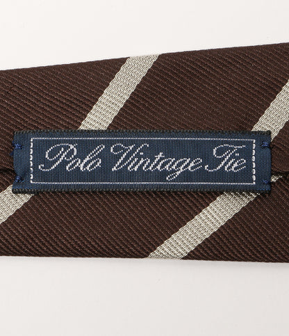 美品 POLO RALPH LAUREN ネクタイ ヴィンテージインスパイアード ストライプ ブラウン メンズ ポロ・ラルフローレン