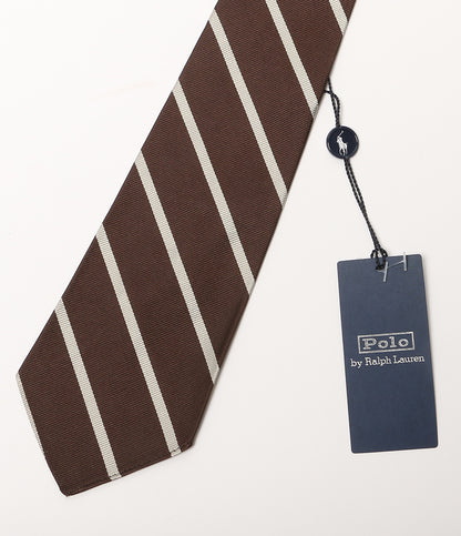 美品 POLO RALPH LAUREN ネクタイ ヴィンテージインスパイアード ストライプ ブラウン メンズ ポロ・ラルフローレン