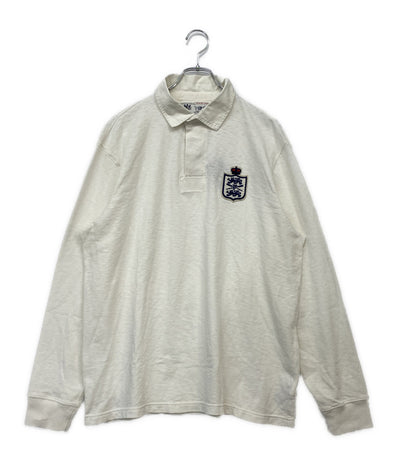 美品 POLO RALPH LAUREN 長袖ポロシャツ CLASSIC FIT JERSEY GRAPHIC RUGBY WHITE メンズ SIZE L ポロ・ラルフローレン