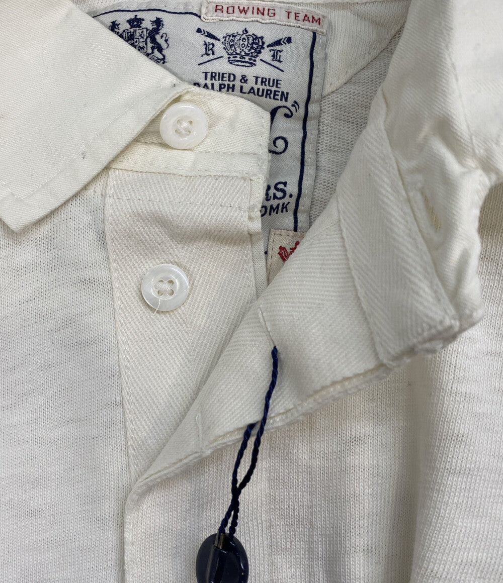 美品 POLO RALPH LAUREN 長袖ポロシャツ CLASSIC FIT JERSEY GRAPHIC RUGBY WHITE メンズ SIZE L ポロ・ラルフローレン