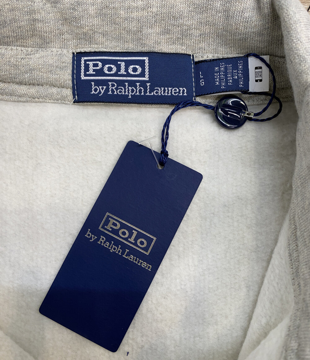 美品 POLO RALPH LAUREN 半袖スウェット USA FLEECE SHORT SLEEVE SWEAT GRAY メンズ SIZE L ポロ・ラルフローレン