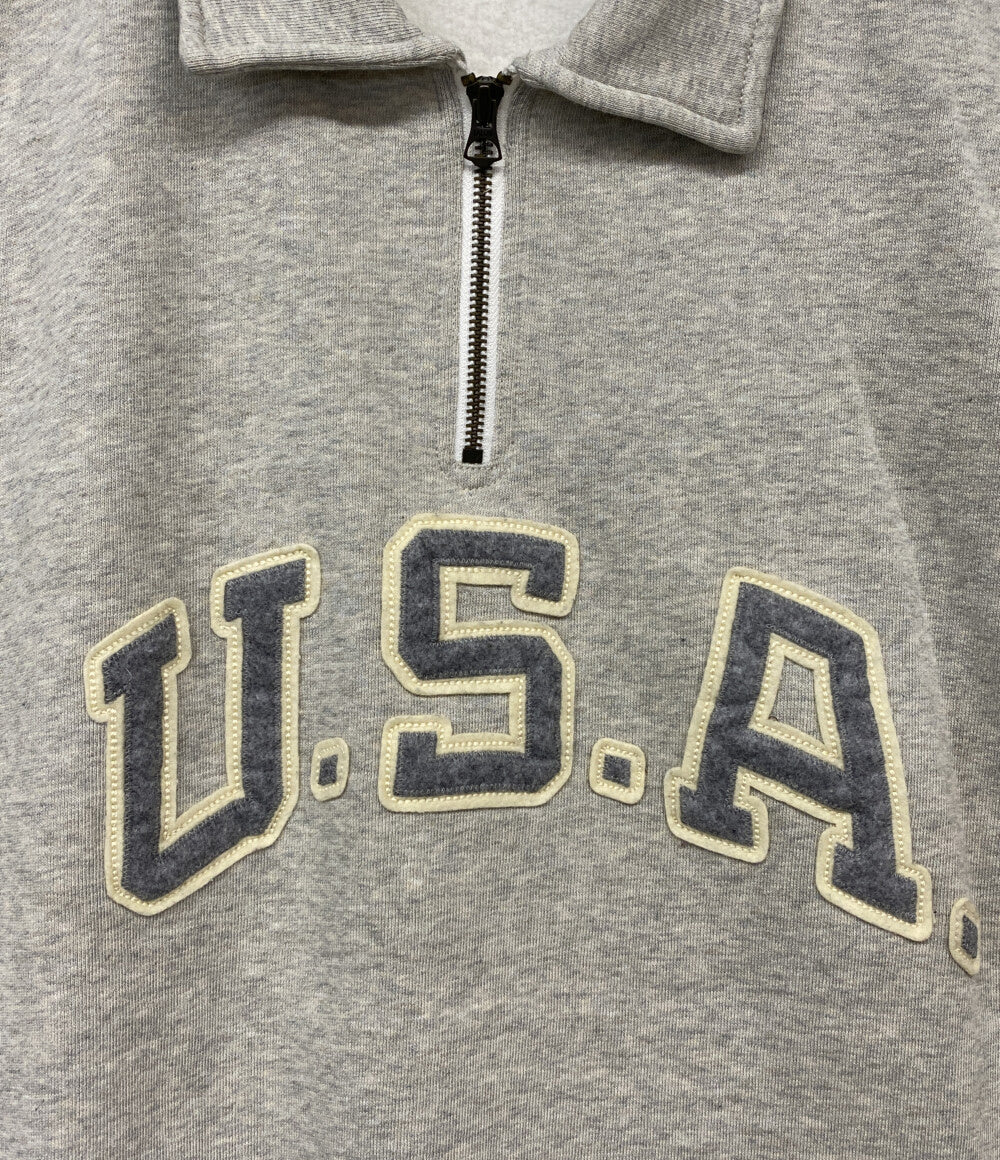 美品 POLO RALPH LAUREN 半袖スウェット USA FLEECE SHORT SLEEVE SWEAT GRAY メンズ SIZE L ポロ・ラルフローレン