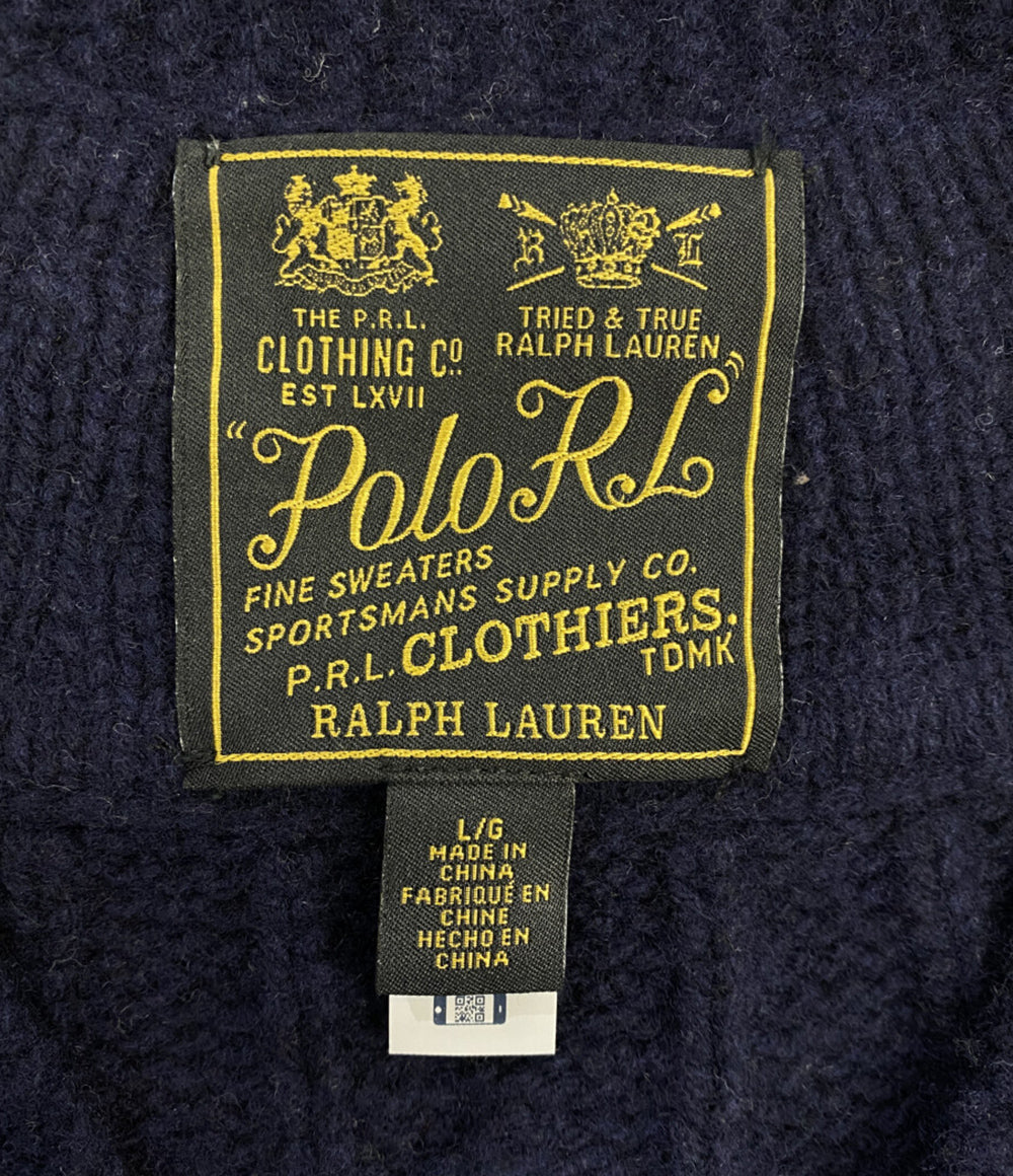 POLO RALPH LAUREN Vネックニット CABLE KNIT WOOL CASHMERE CRICKET メンズ SIZE L ポロ・ラルフローレン