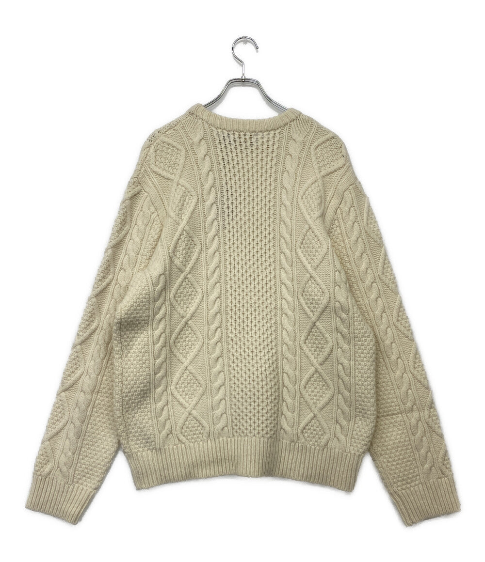 美品 POLO RALPH LAUREN ケーブルニット セーター カシミア混 オフホワイト メンズ SIZE L ポロ・ラルフローレン