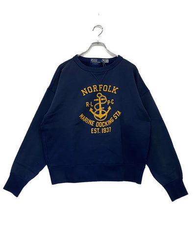 美品 POLO RALPH LAUREN スウェット VINTAGE FIT FLEECE GRAPHIC SWEAT NVY メンズ SIZE L ポロ・ラルフローレン