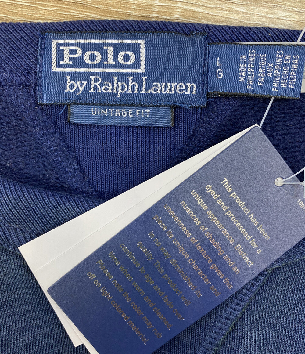 美品 POLO RALPH LAUREN スウェット VINTAGE FIT FLEECE GRAPHIC SWEAT NVY メンズ SIZE L ポロ・ラルフローレン