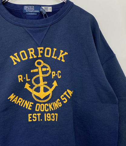 美品 POLO RALPH LAUREN スウェット VINTAGE FIT FLEECE GRAPHIC SWEAT NVY メンズ SIZE L ポロ・ラルフローレン