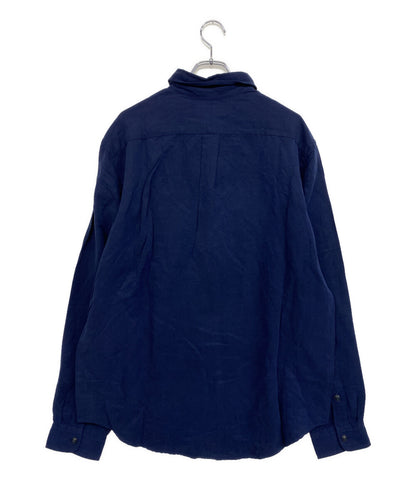 POLO RALPH LAUREN 長袖シャツ CLASSIC FIT LINEN-SILK POPOVER NAVY メンズ SIZE L ポロ・ラルフローレン