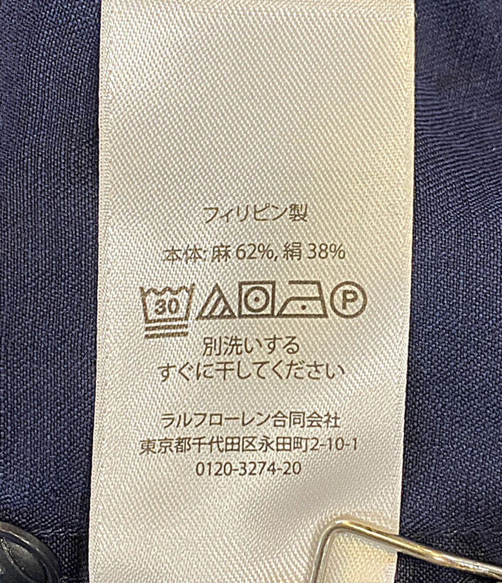 POLO RALPH LAUREN 長袖シャツ CLASSIC FIT LINEN-SILK POPOVER NAVY
