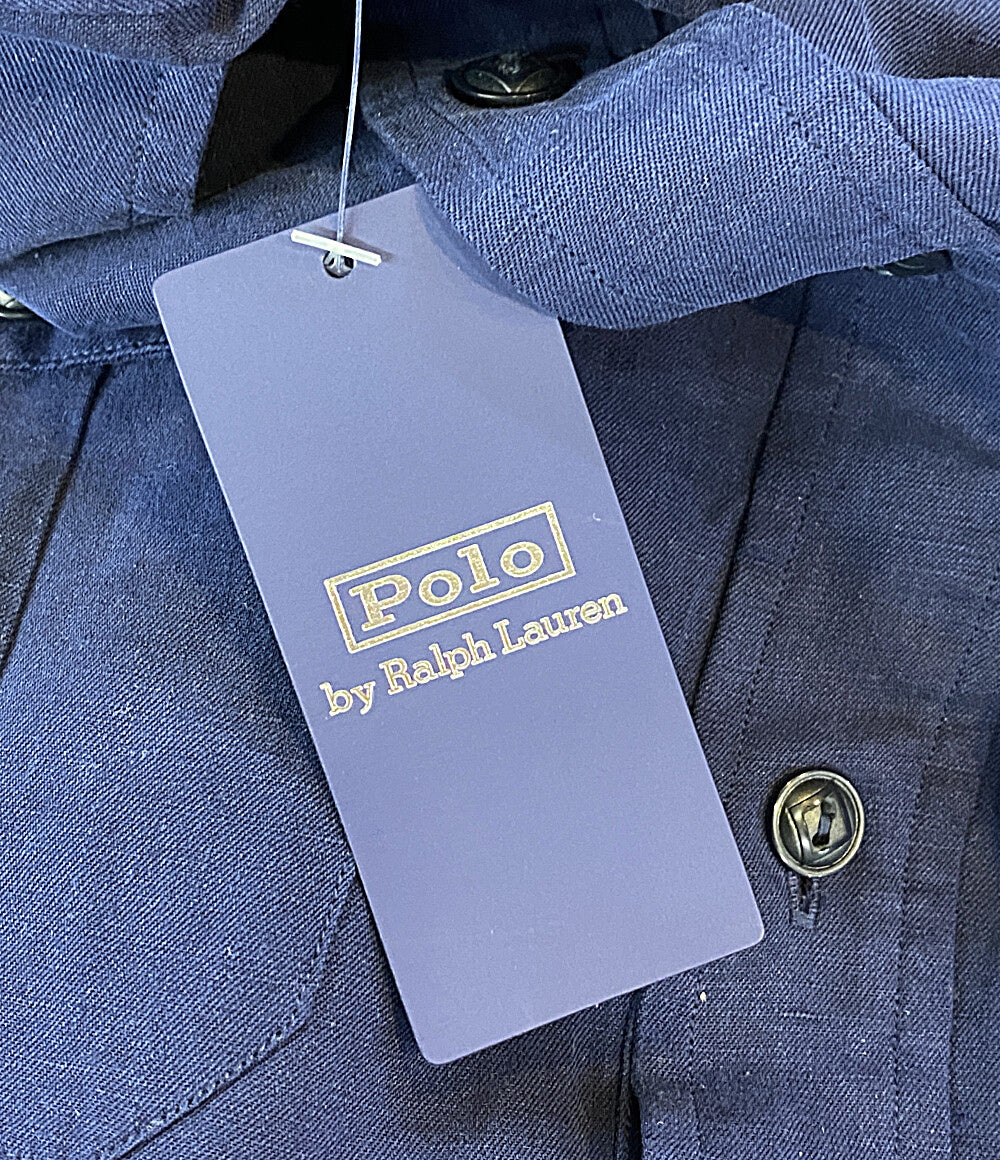 POLO RALPH LAUREN 長袖シャツ CLASSIC FIT LINEN-SILK POPOVER NAVY